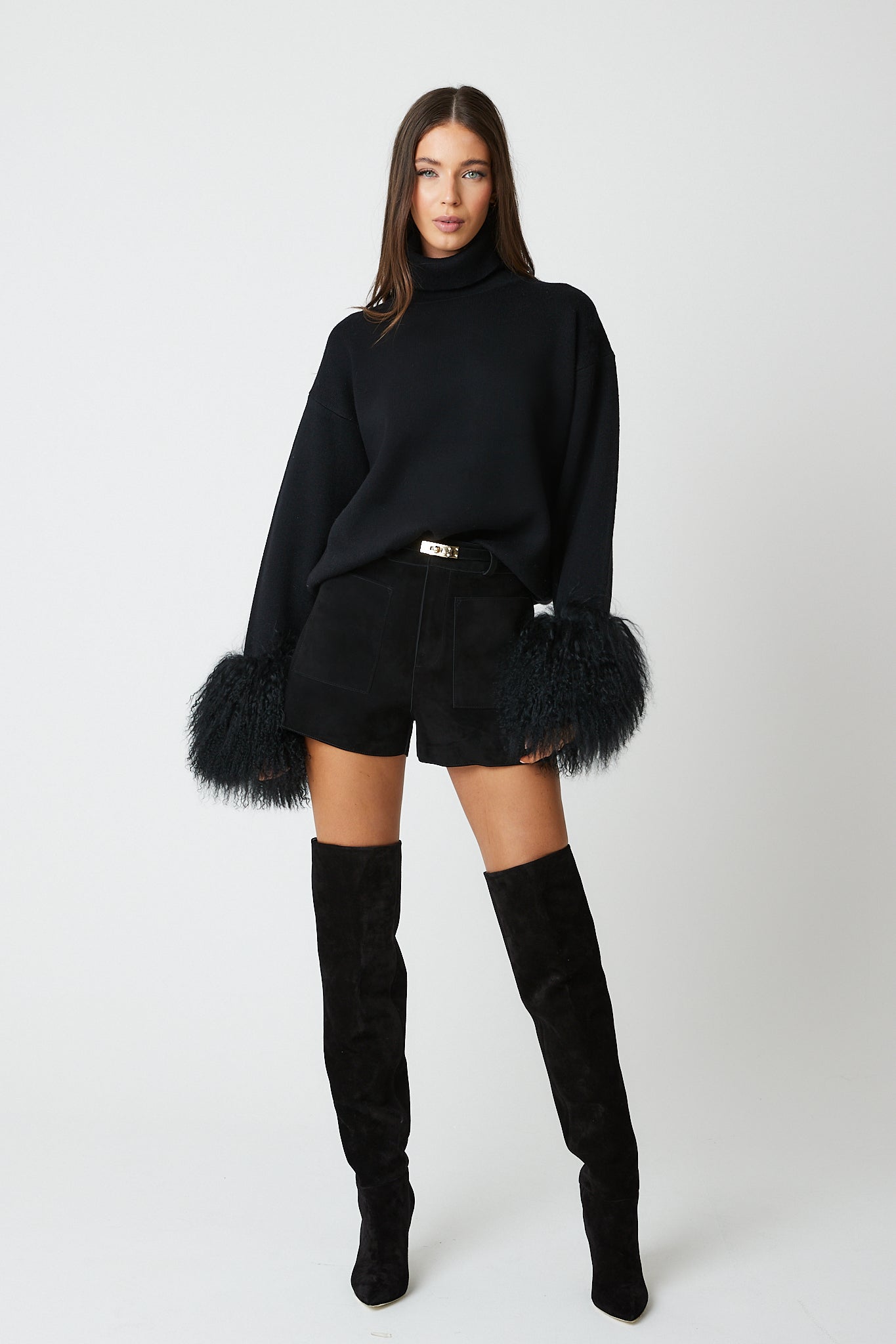 Jumper with Mongolian Fur Cuff
