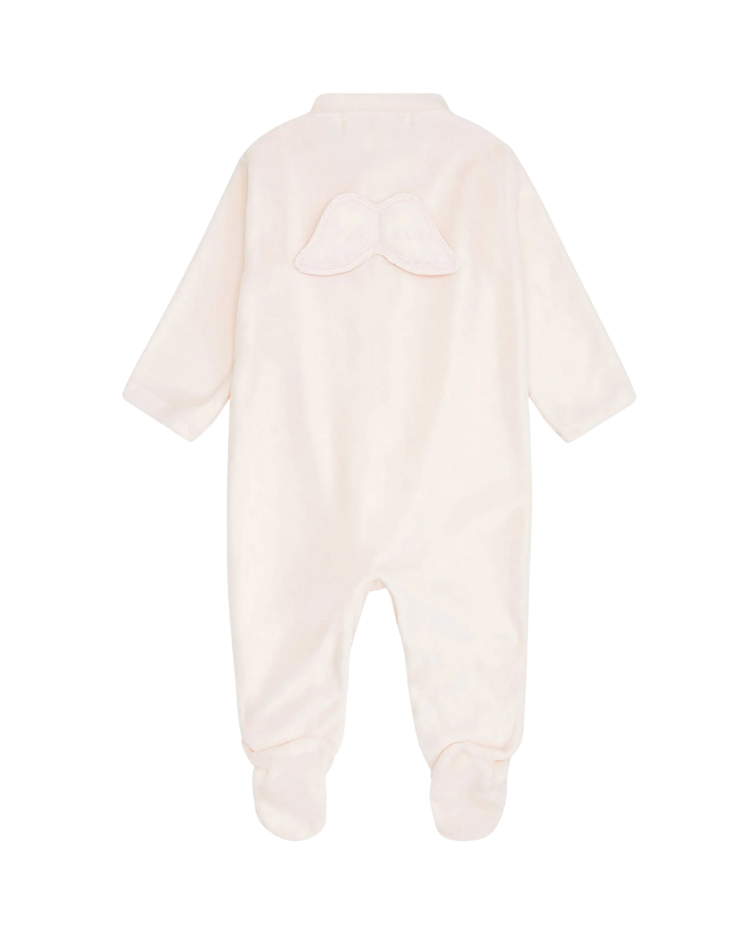 Angel Wing Velour Sleepsuit in Pink