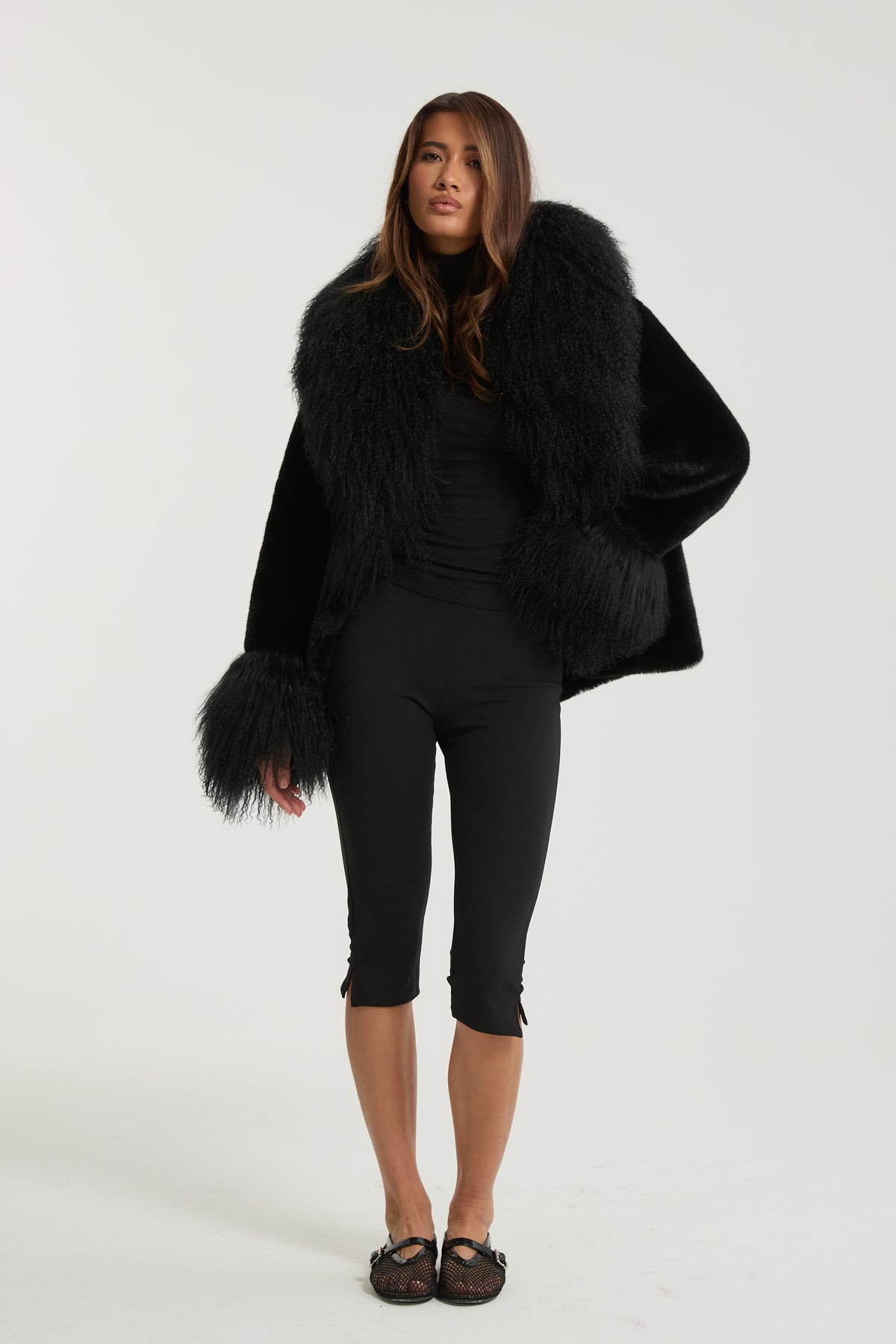Liza Premium Faux Fur with Mongolian Fur Detail