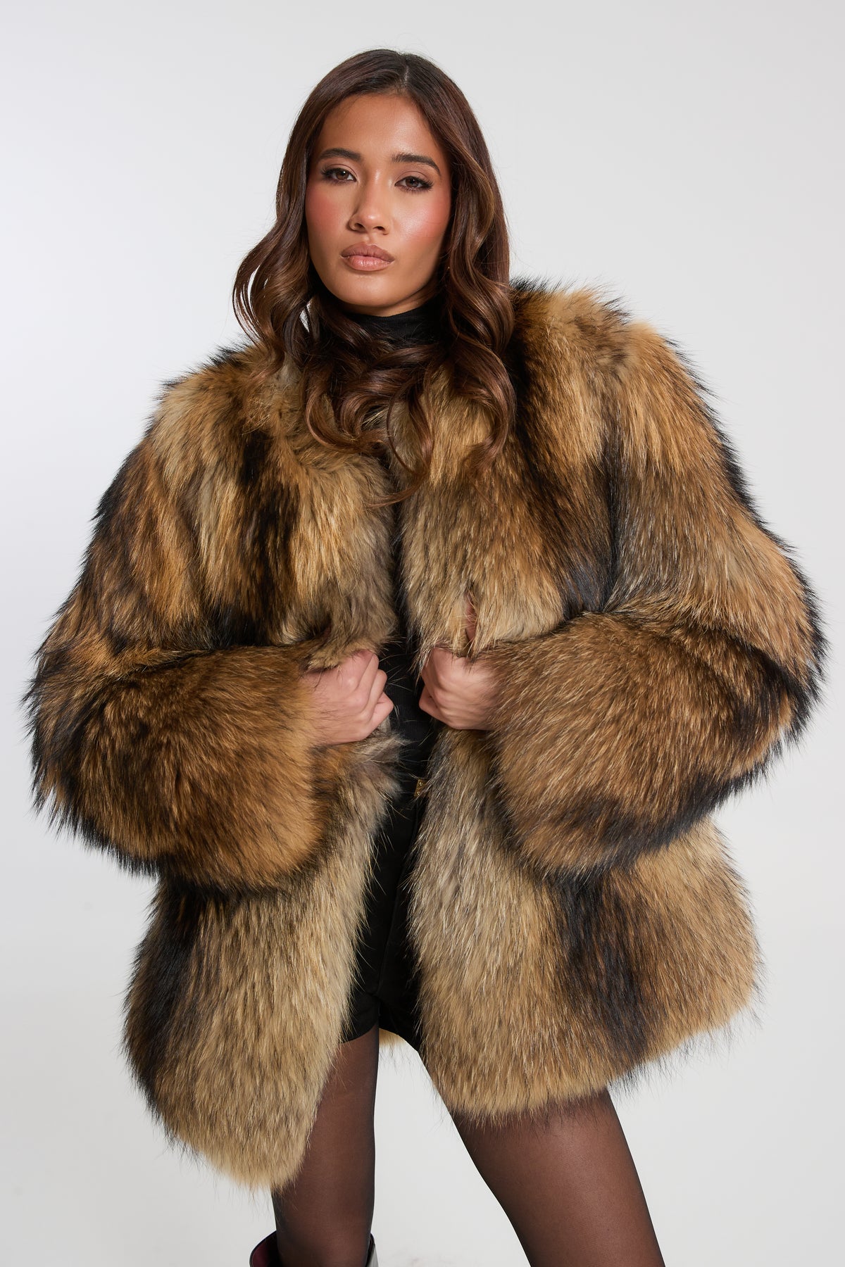 Full Pelt Natural Raccoon Fur Coat