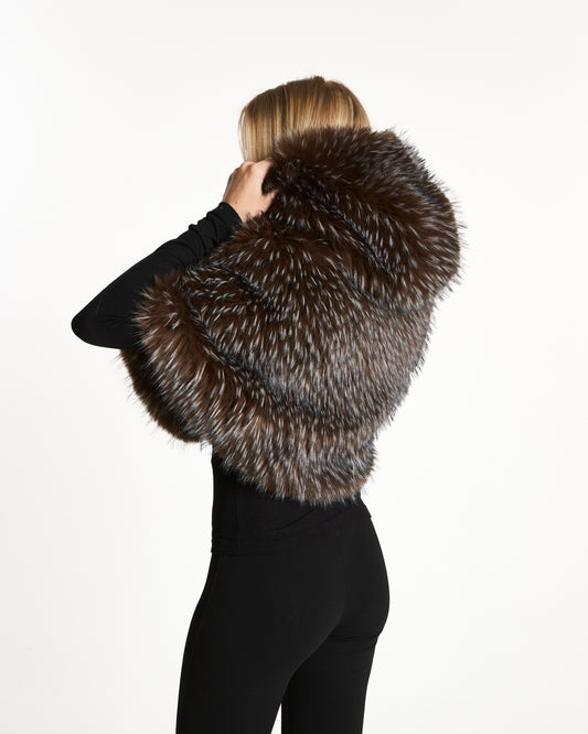 Luxury Faux Fur Cape with Hood