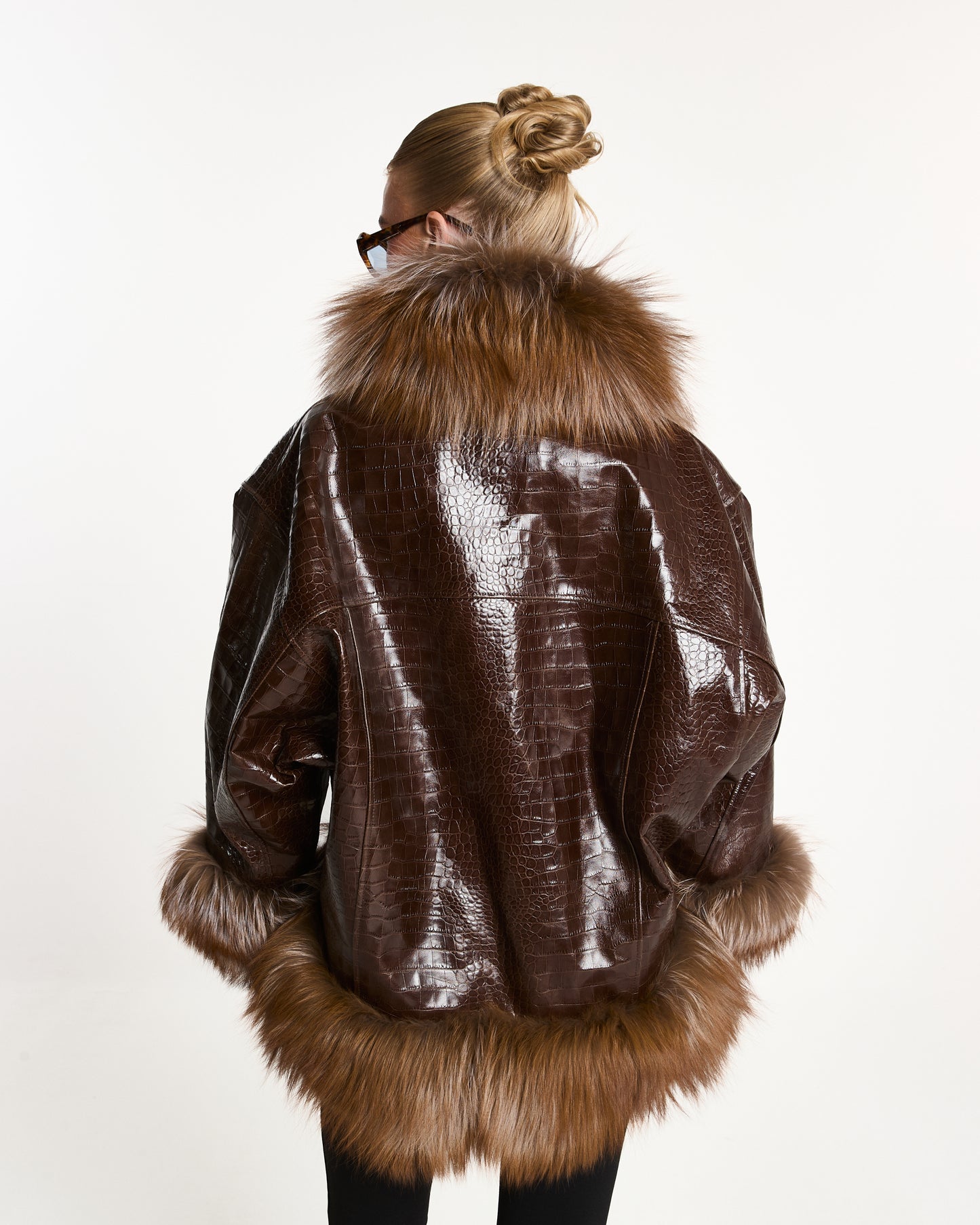 Khloe Croc Leather Jacket