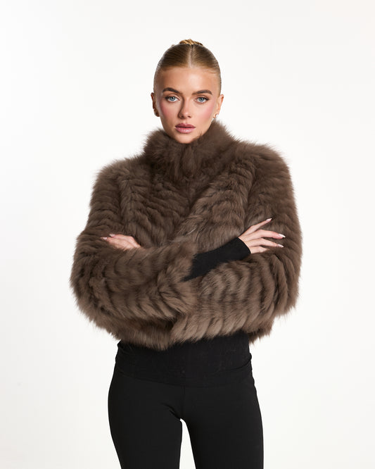 Leia Fox Fur Coat with Collar