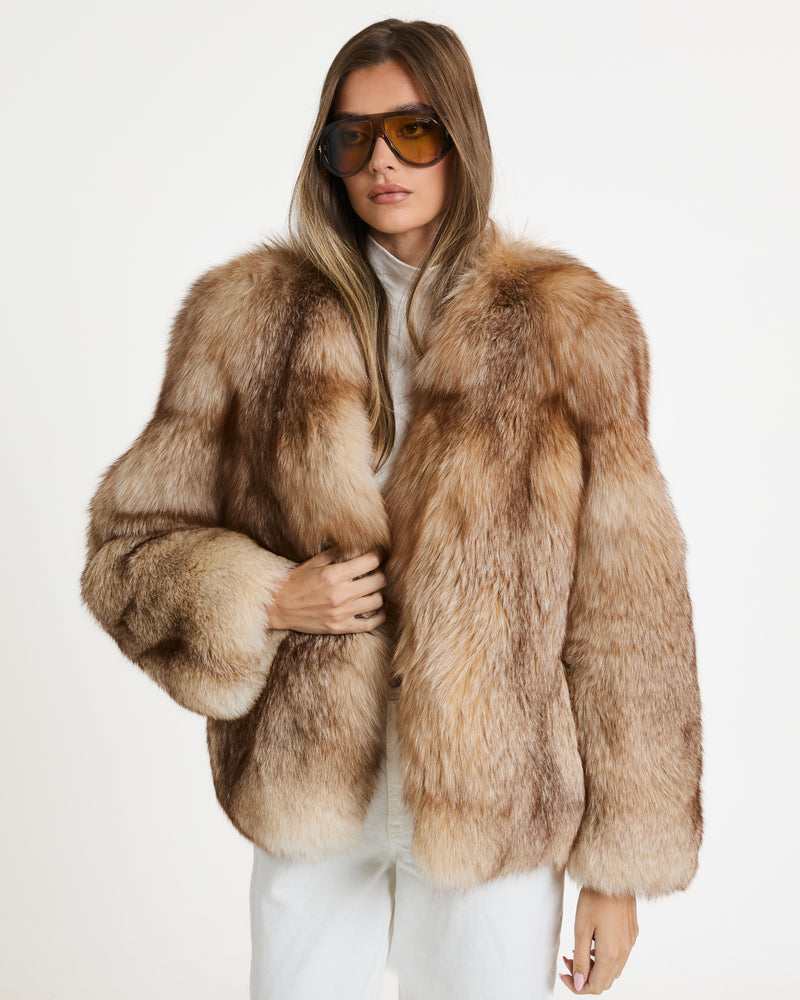 Mocha Fox Fur Full Pelt Coat