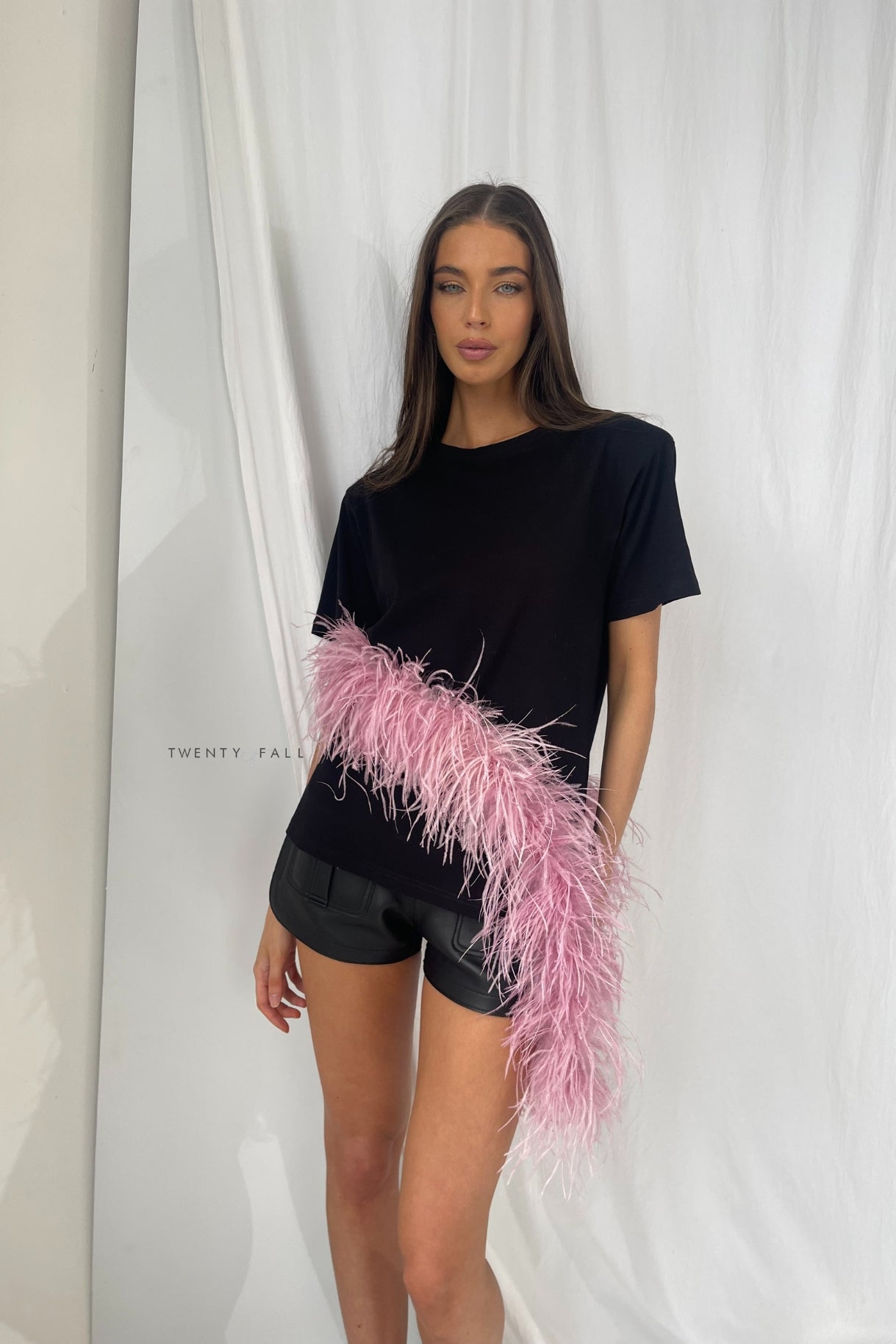 Feather Trim T Shirt