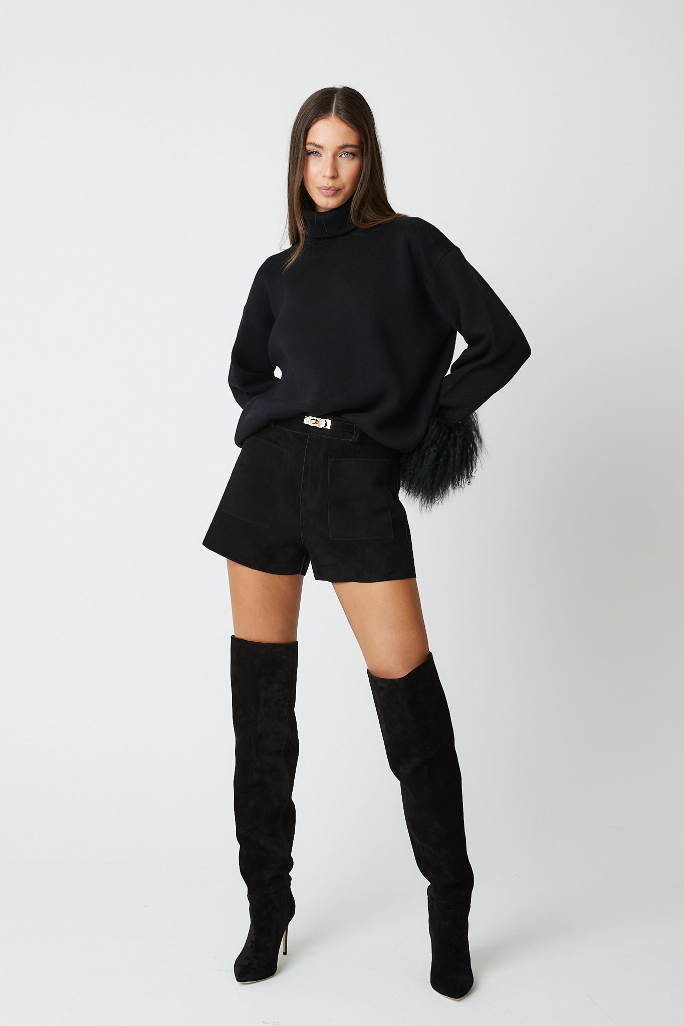 Jumper with Mongolian Fur Cuff