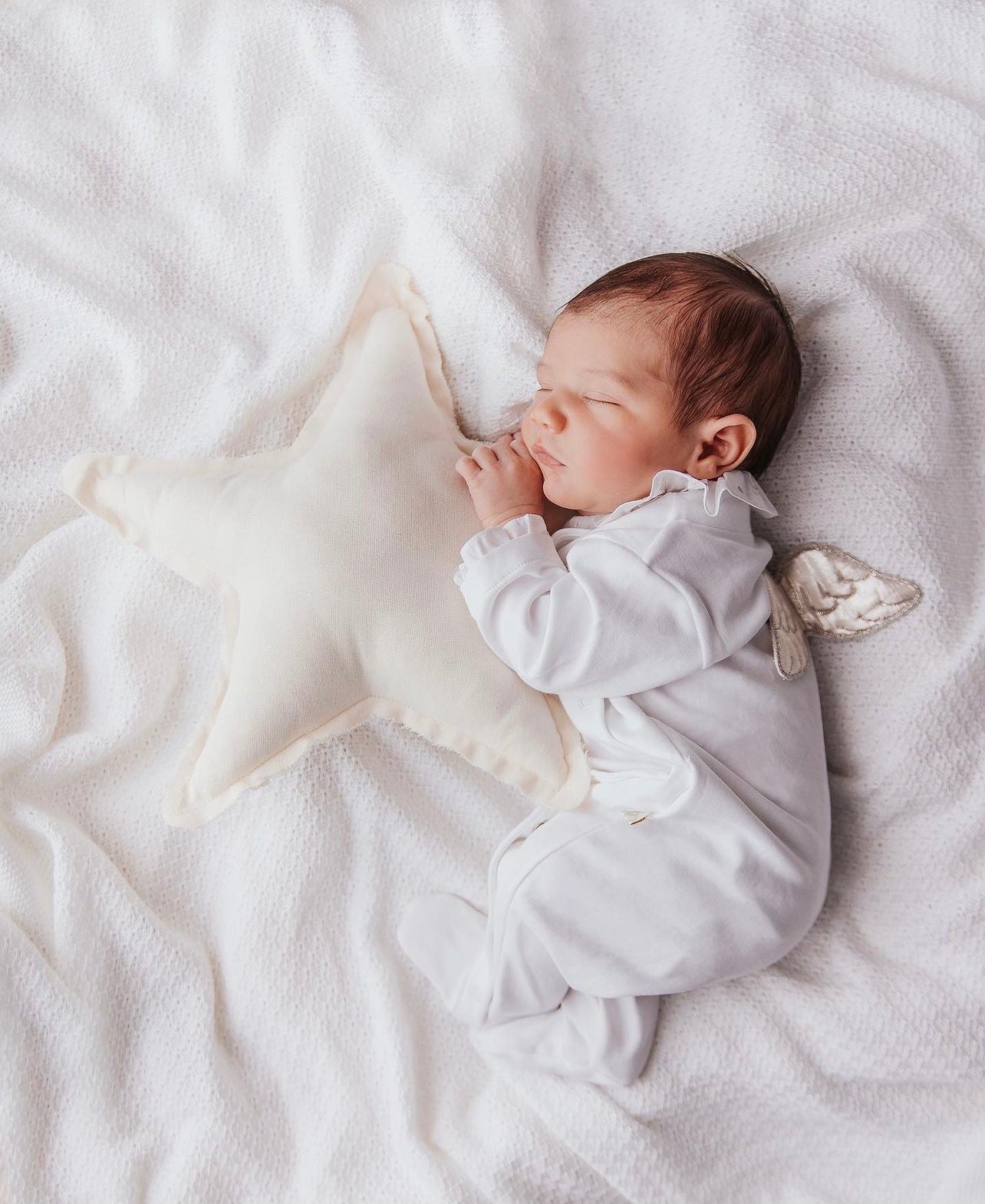 Angel Wing Silver Velour Sleepsuit in Grey