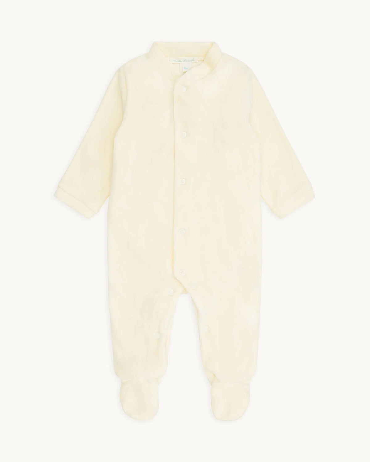 Angel Wing Gold Velour Sleepsuit in Cream