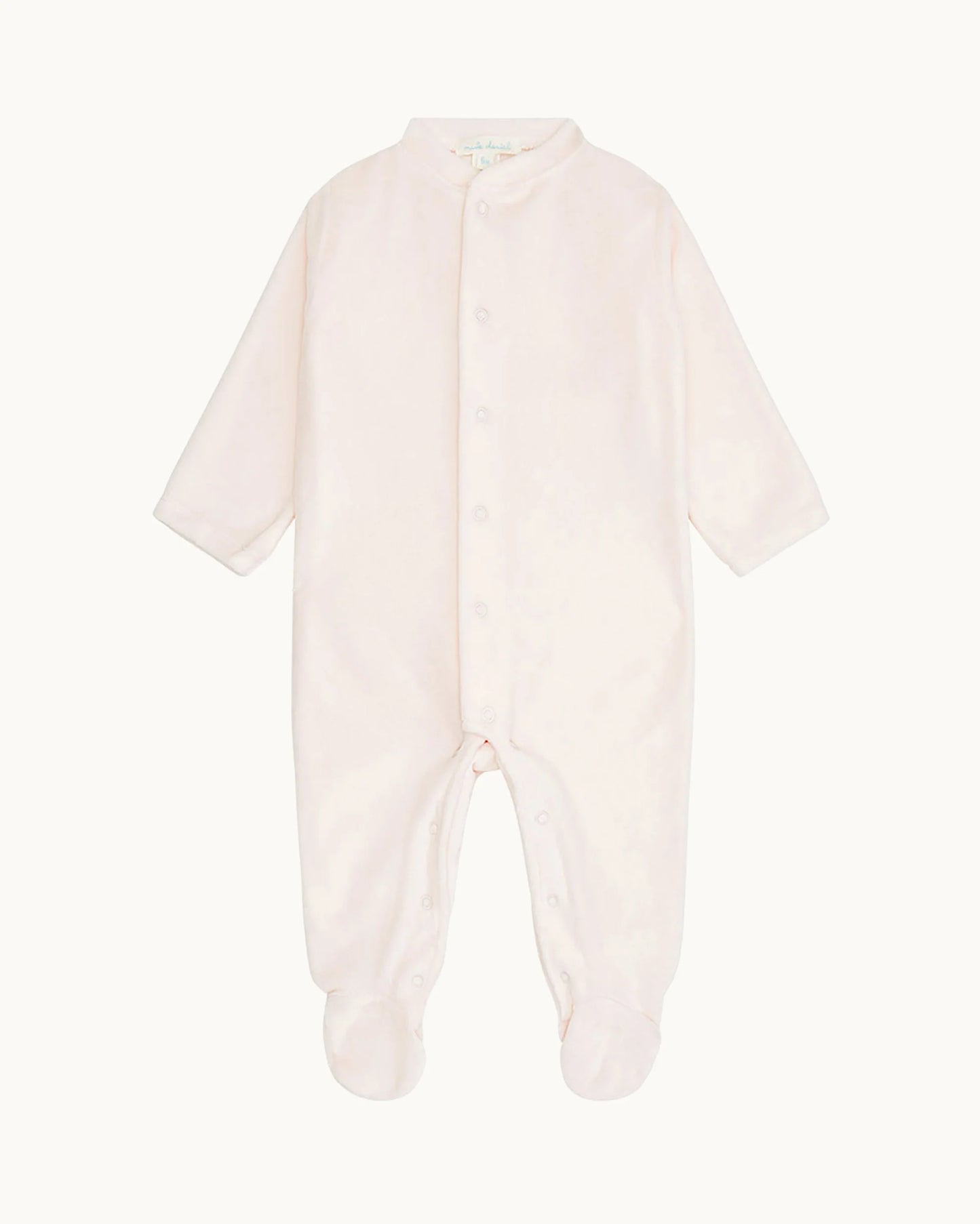 Angel Wing Velour Sleepsuit in Pink