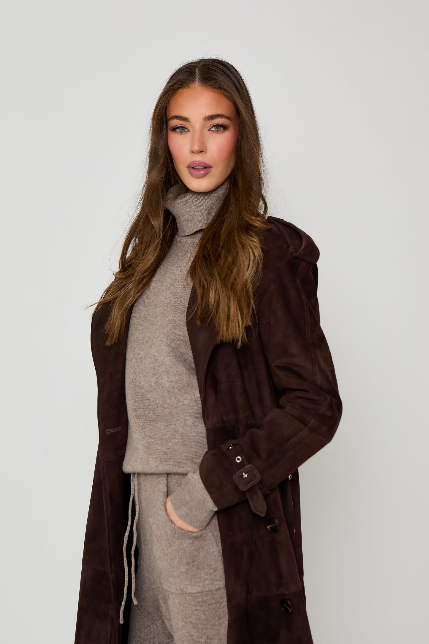 Kendall Suede Trench Coat