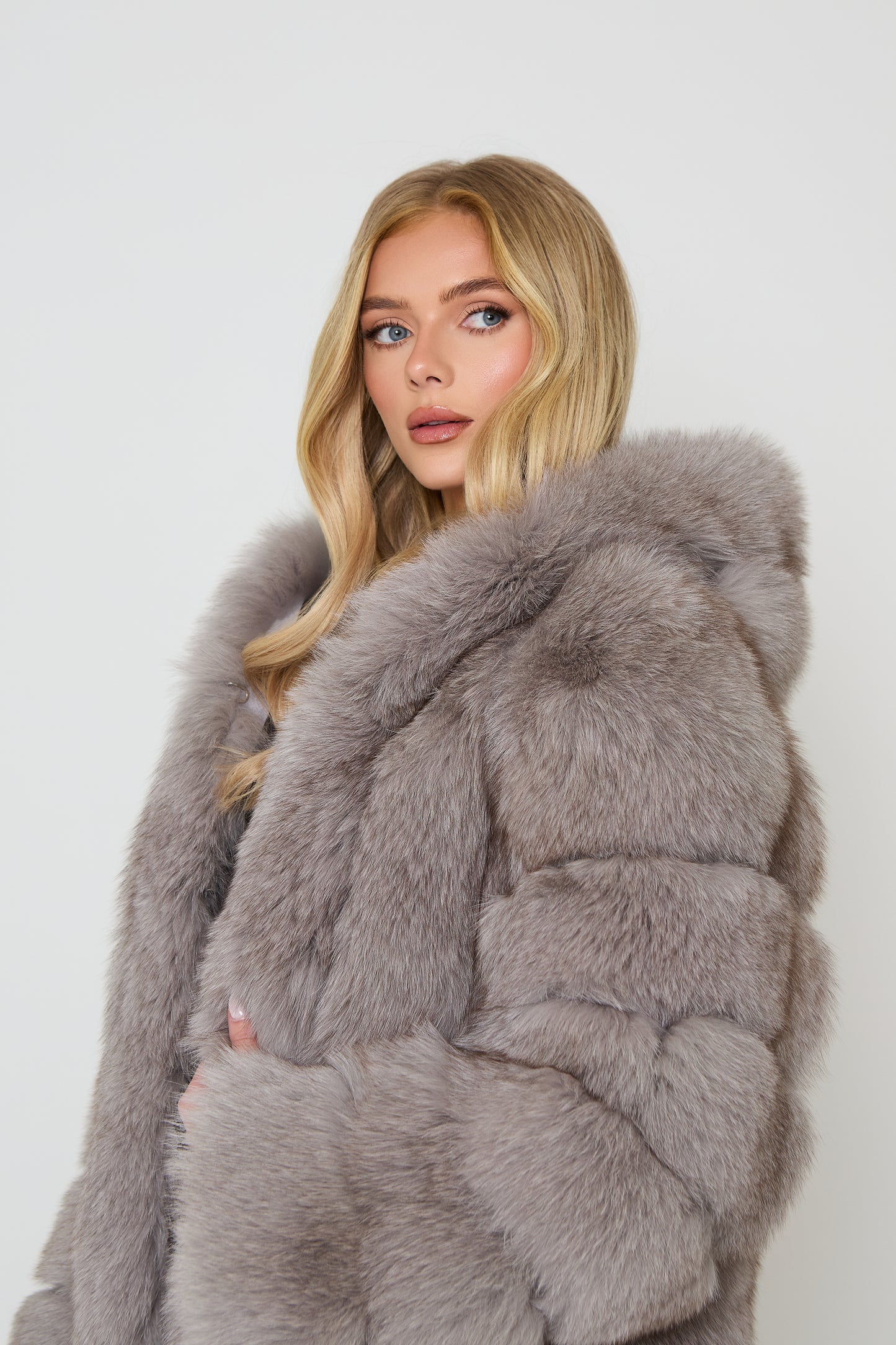 Chiara Silver Fox Fur Coat