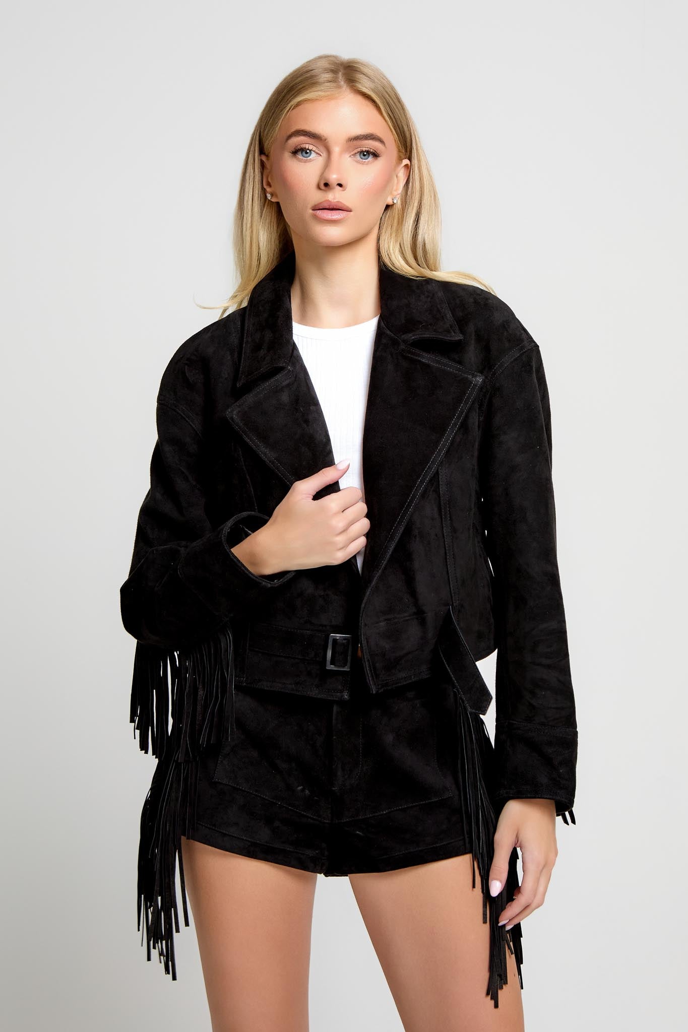 Fringe Suede Shorts