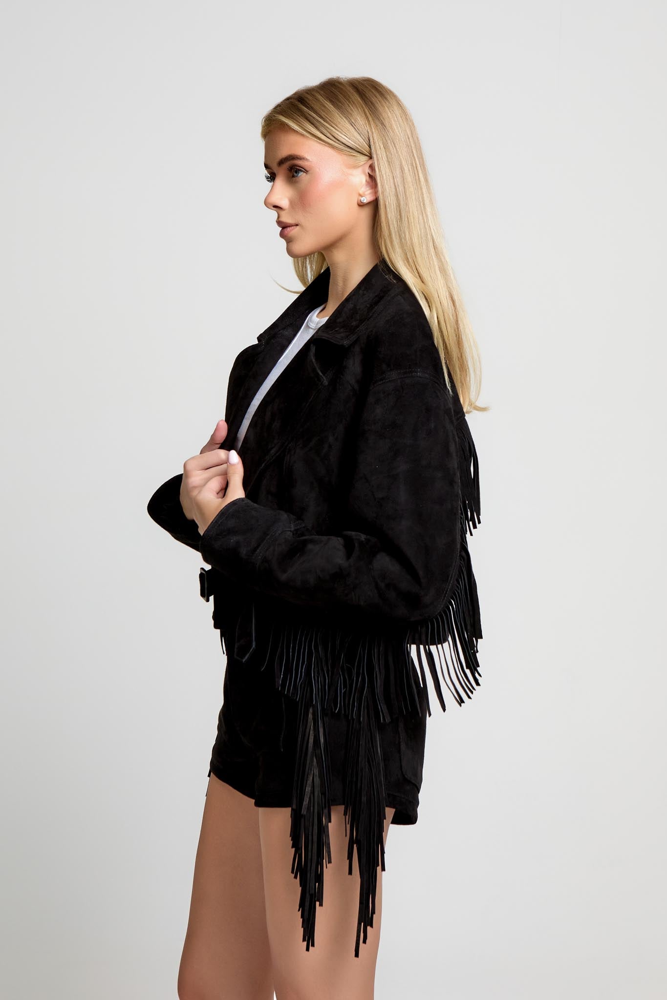 Fringe Suede Shorts
