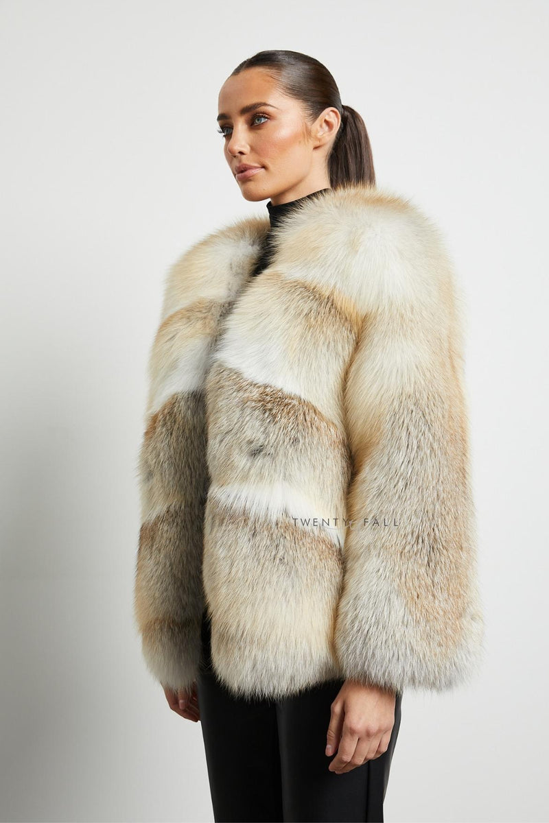Luna Crystal Fox Fur Coat