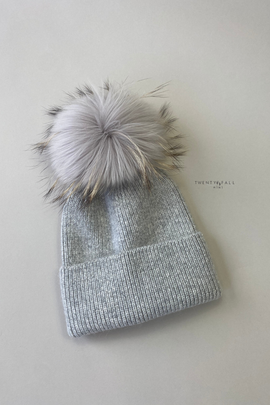 Grey Hat and Scarf Set