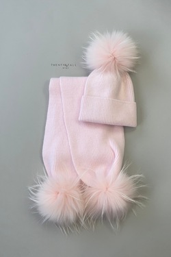 Pink Hat and Scarf Set