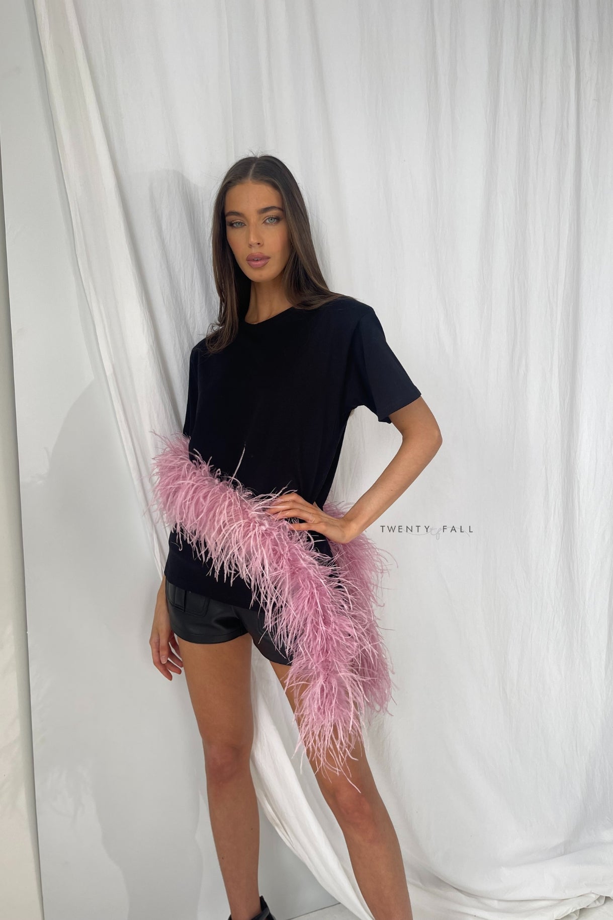 Feather Trim T Shirt