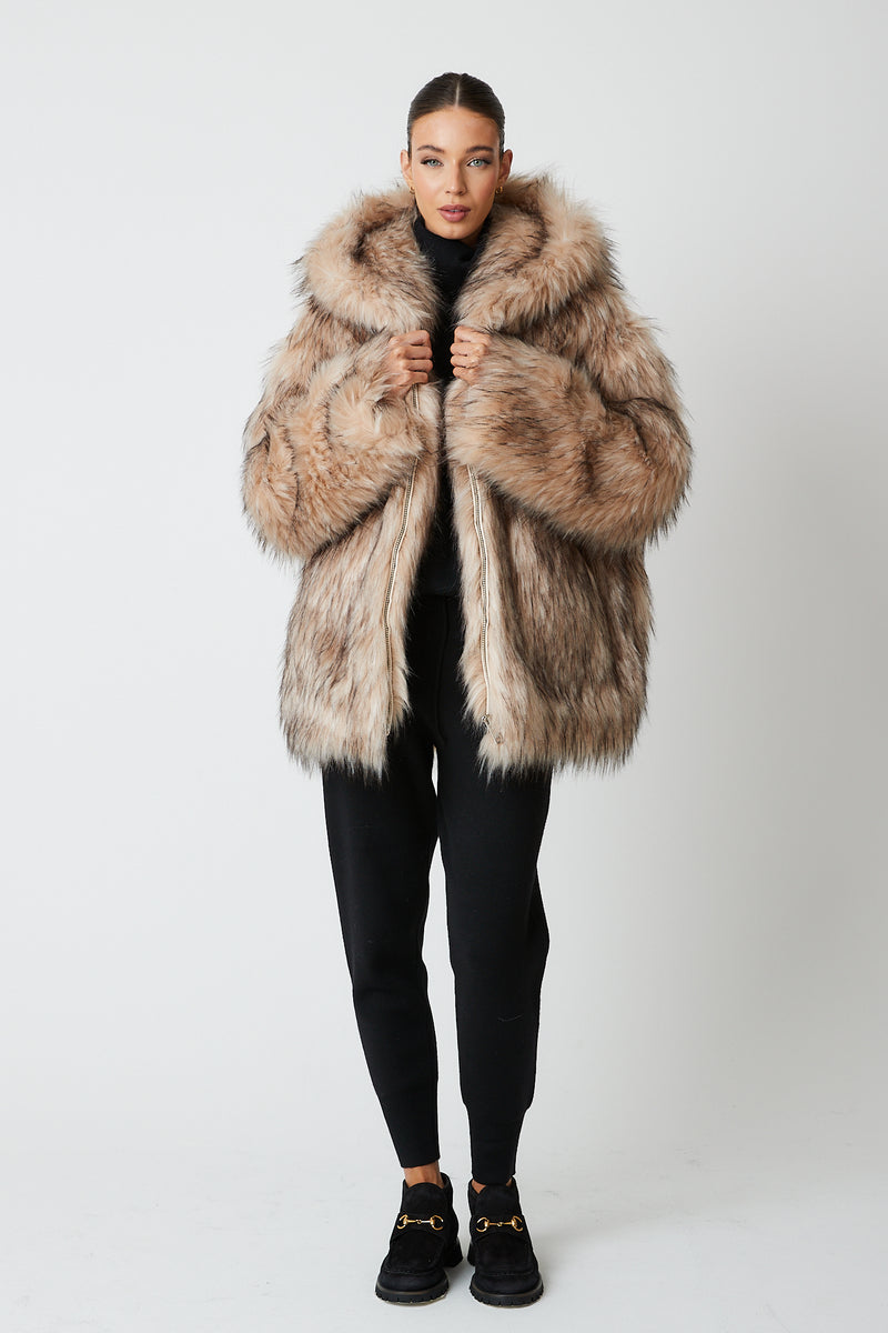 Eva Premium Hooded Faux Fur