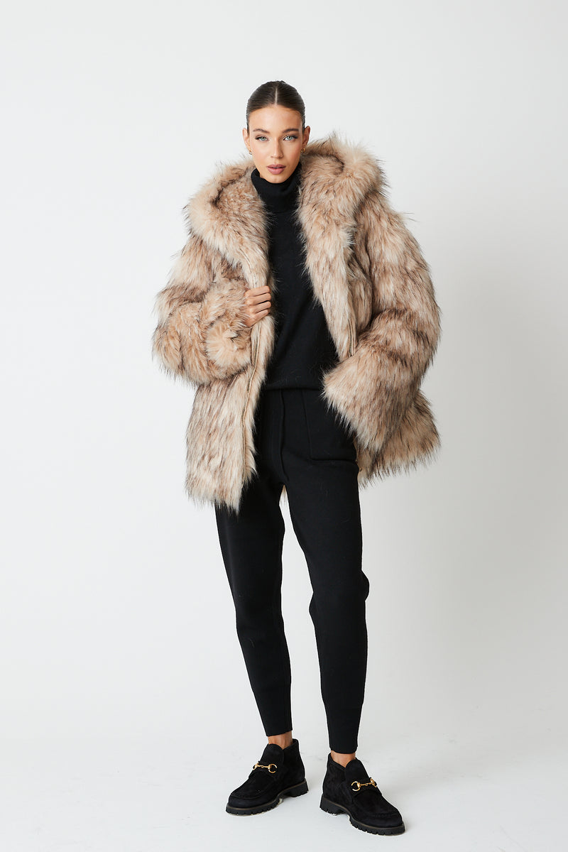 Eva Premium Hooded Faux Fur