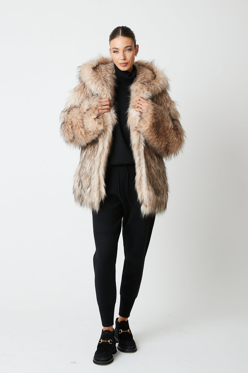 Eva Premium Hooded Faux Fur