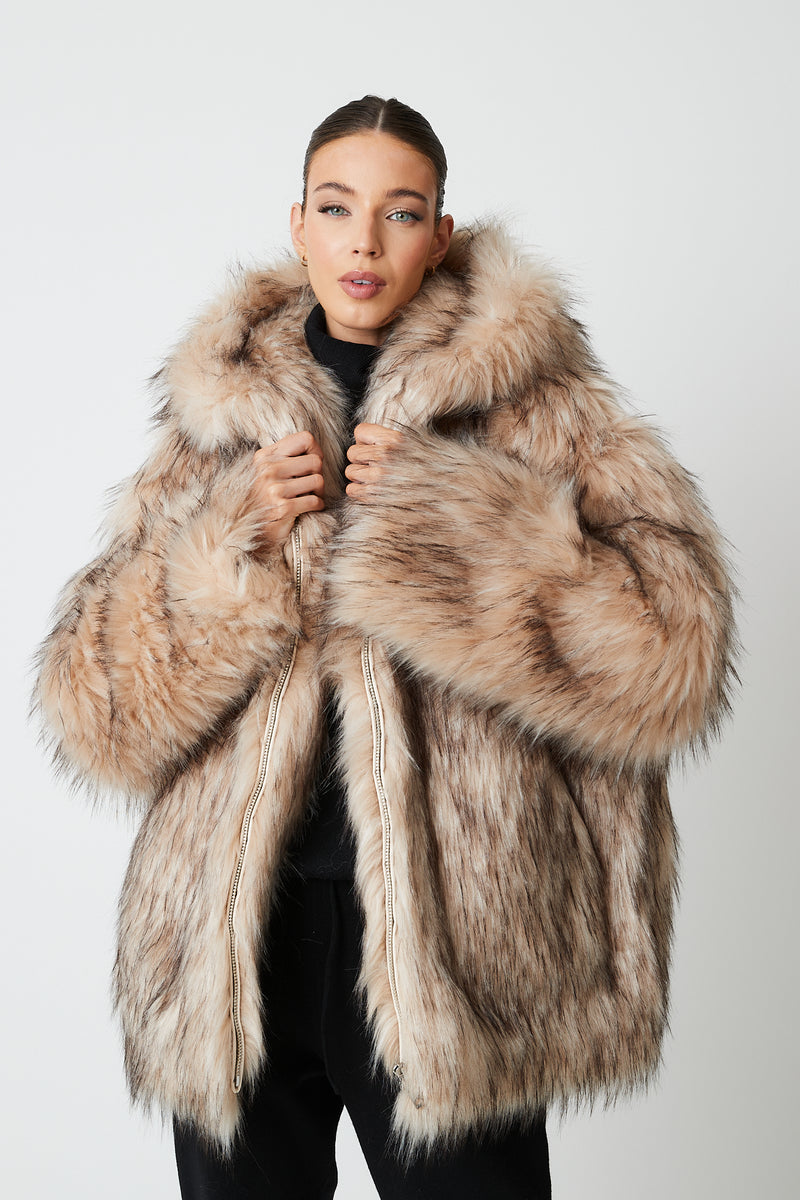 Eva Premium Hooded Faux Fur