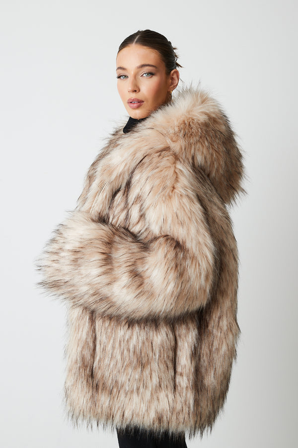 Eva Premium Hooded Faux Fur