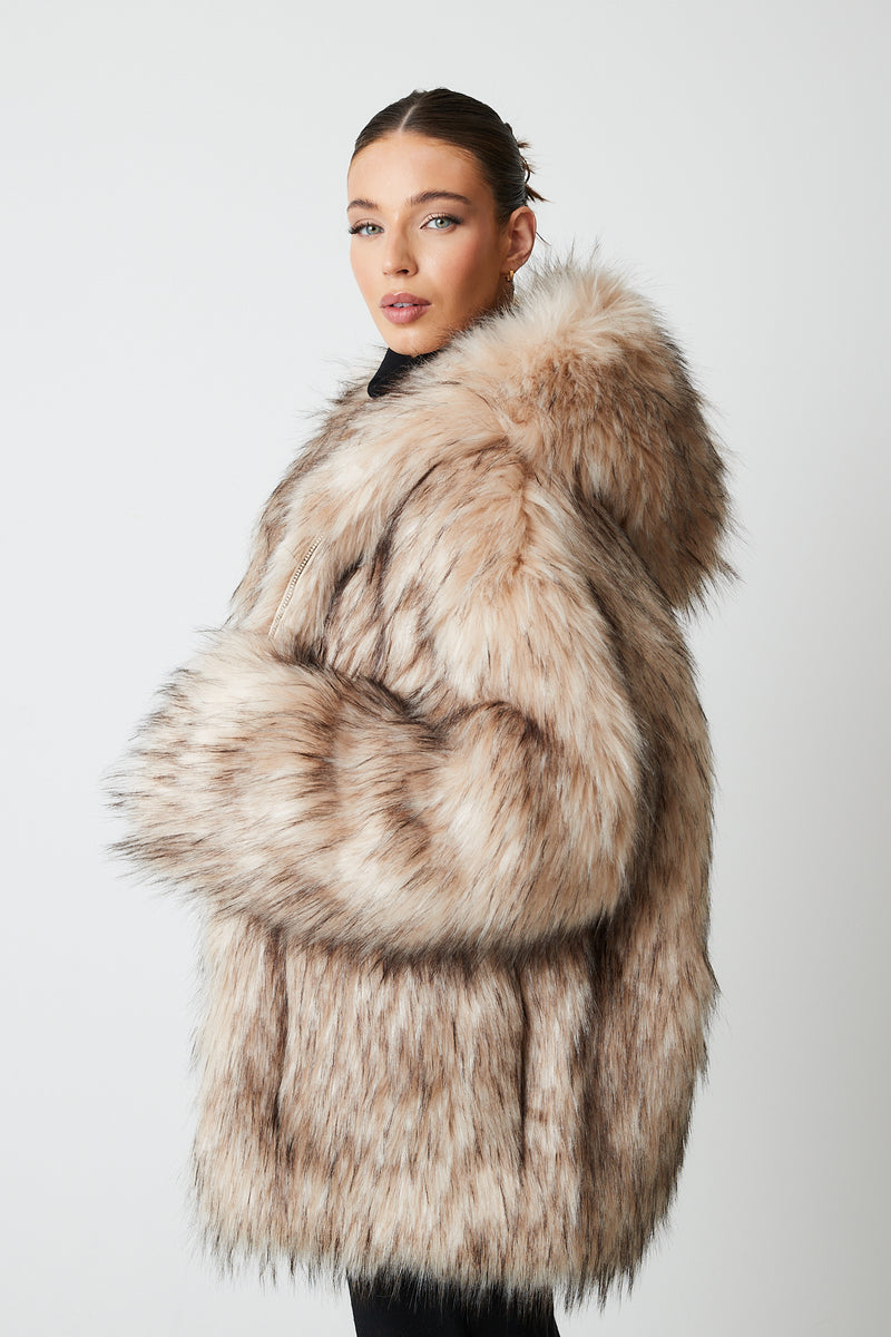 Eva Premium Hooded Faux Fur