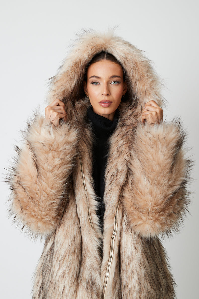 Eva Premium Hooded Faux Fur