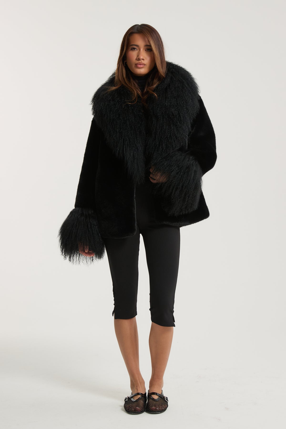 Liza Premium Faux Fur with Mongolian Fur Detail