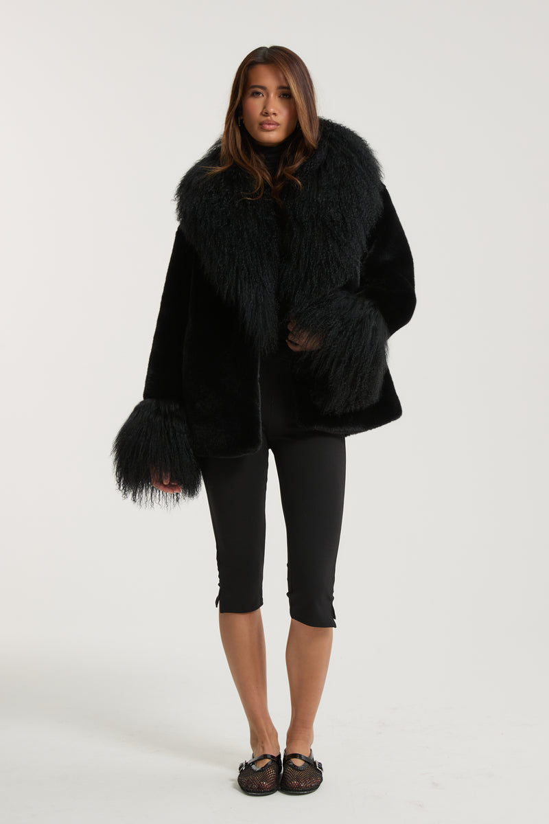 Liza Premium Faux Fur with Mongolian Fur Detail
