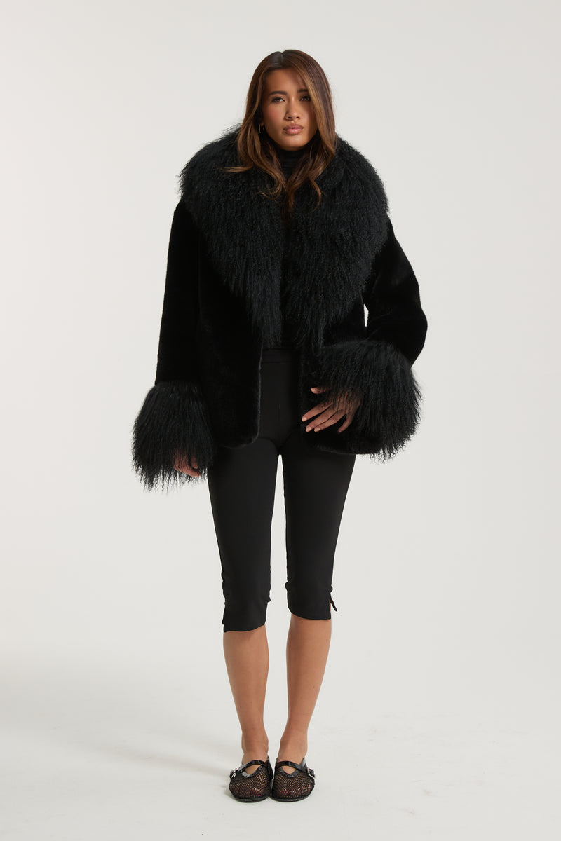 Liza Premium Faux Fur with Mongolian Fur Detail