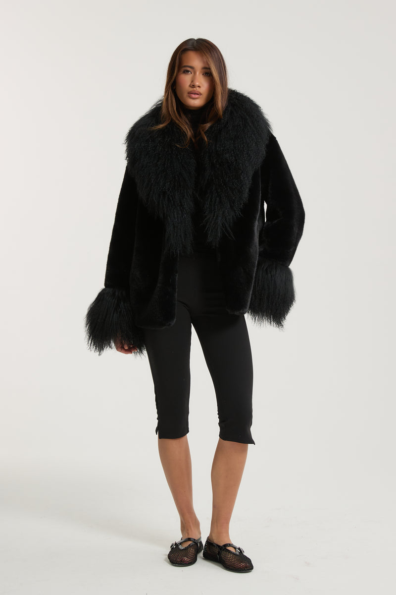 Liza Premium Faux Fur with Mongolian Fur Detail