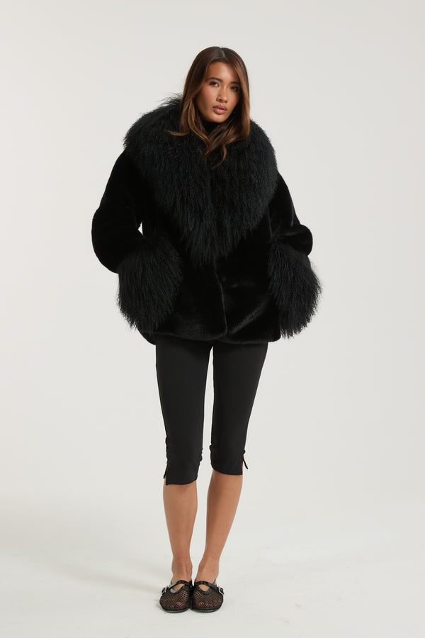 Liza Premium Faux Fur with Mongolian Fur Detail