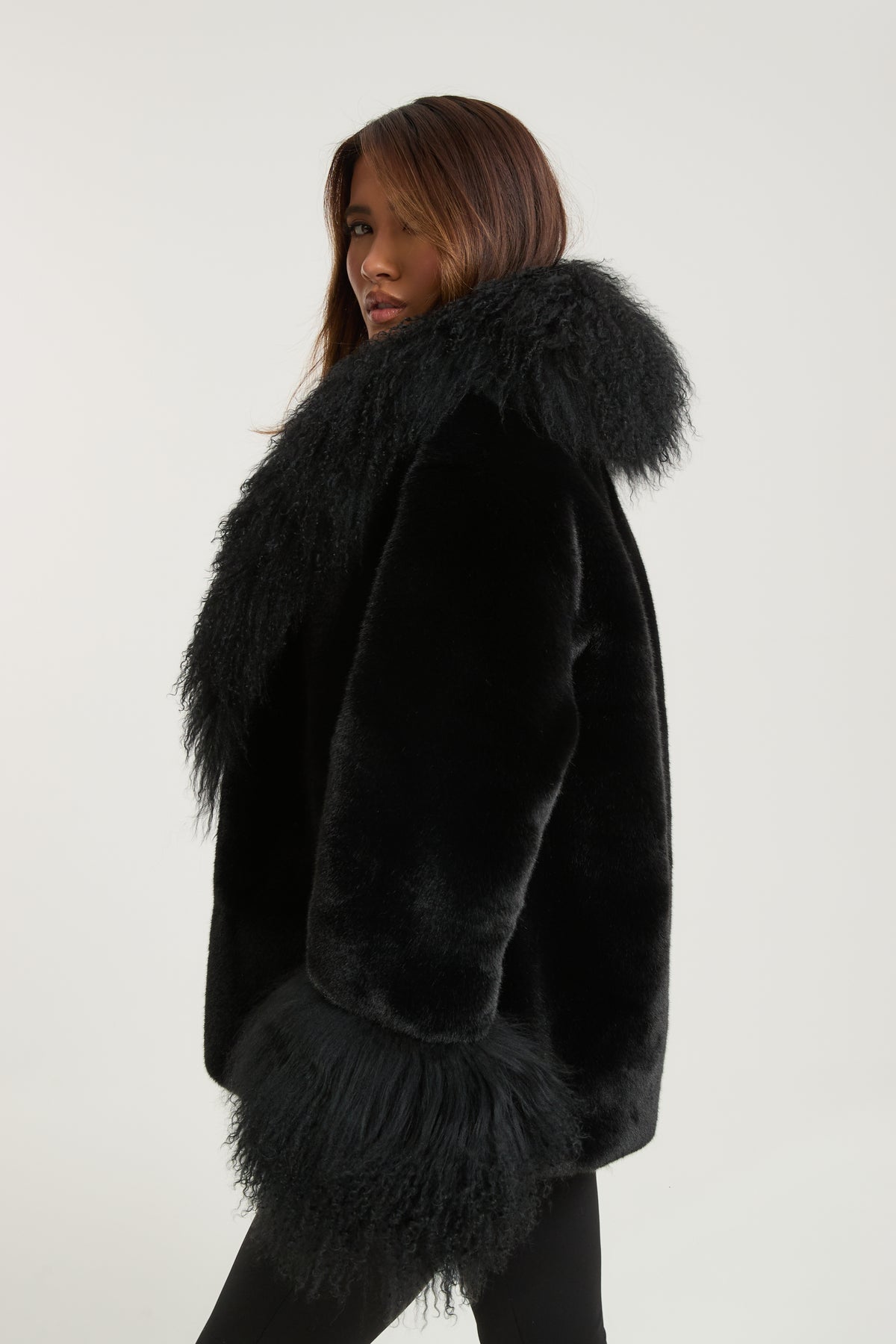 Liza Premium Faux Fur with Mongolian Fur Detail