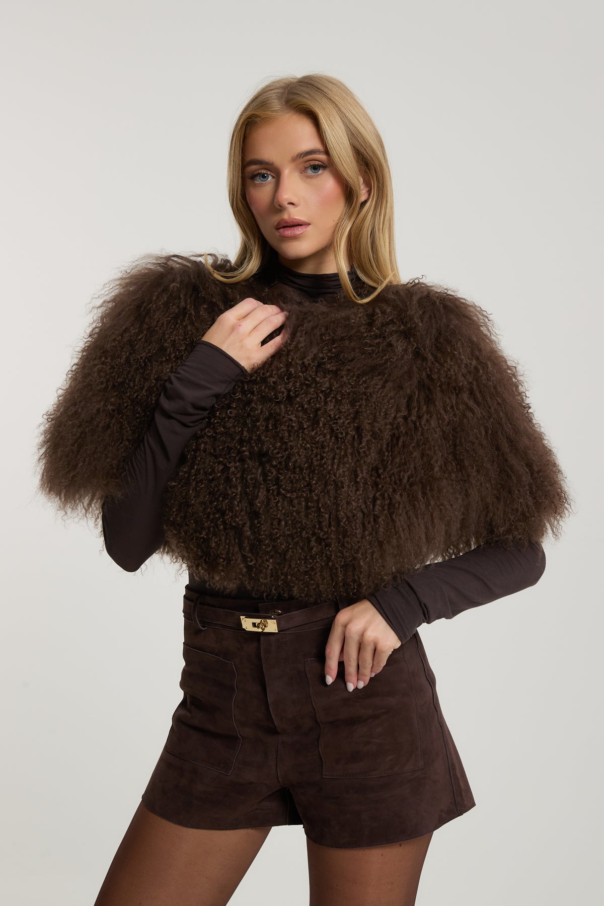 Vienne Mongolian Fur Cape