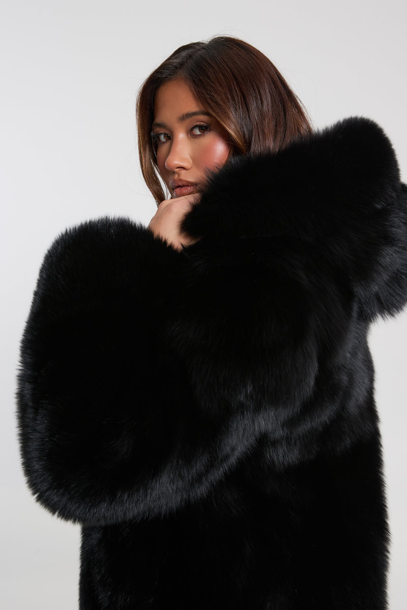 Fox Fur Full Pelt Coat with Hood