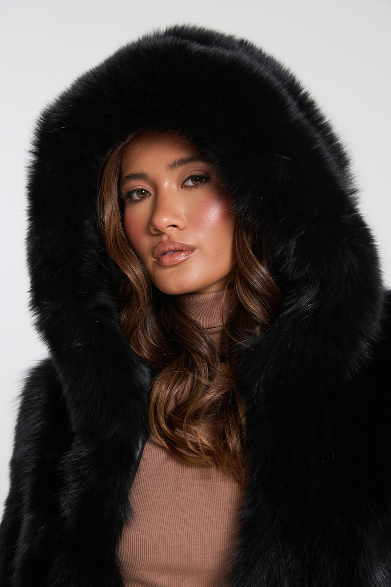 Fox Fur Full Pelt Coat with Hood
