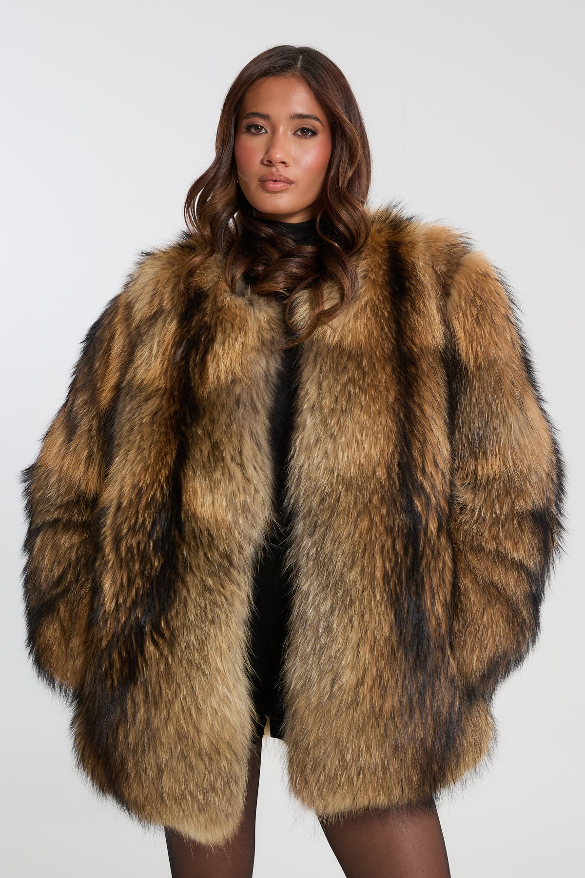 Full Pelt Natural Raccoon Fur Coat