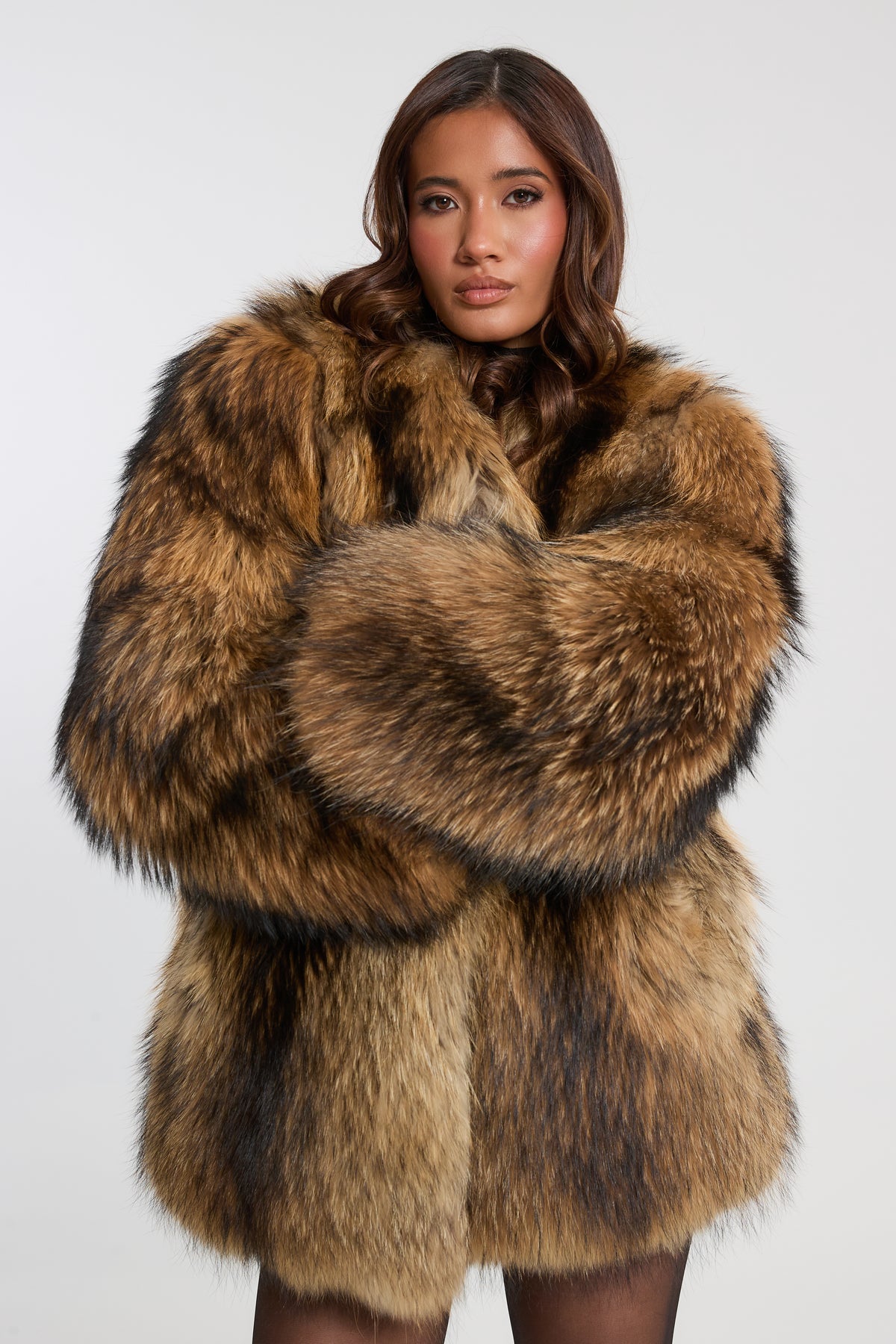 Full Pelt Natural Raccoon Fur Coat
