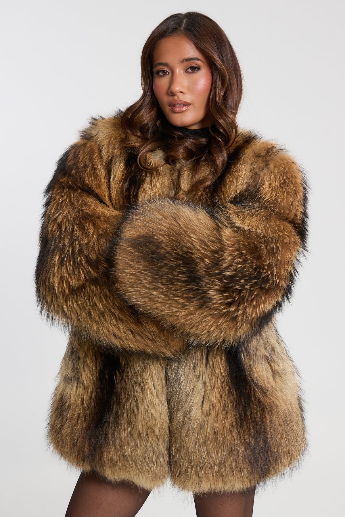 Full Pelt Natural Raccoon Fur Coat