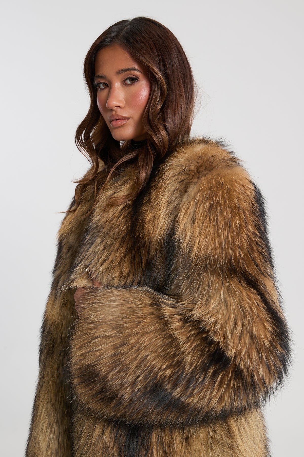 Full Pelt Natural Raccoon Fur Coat