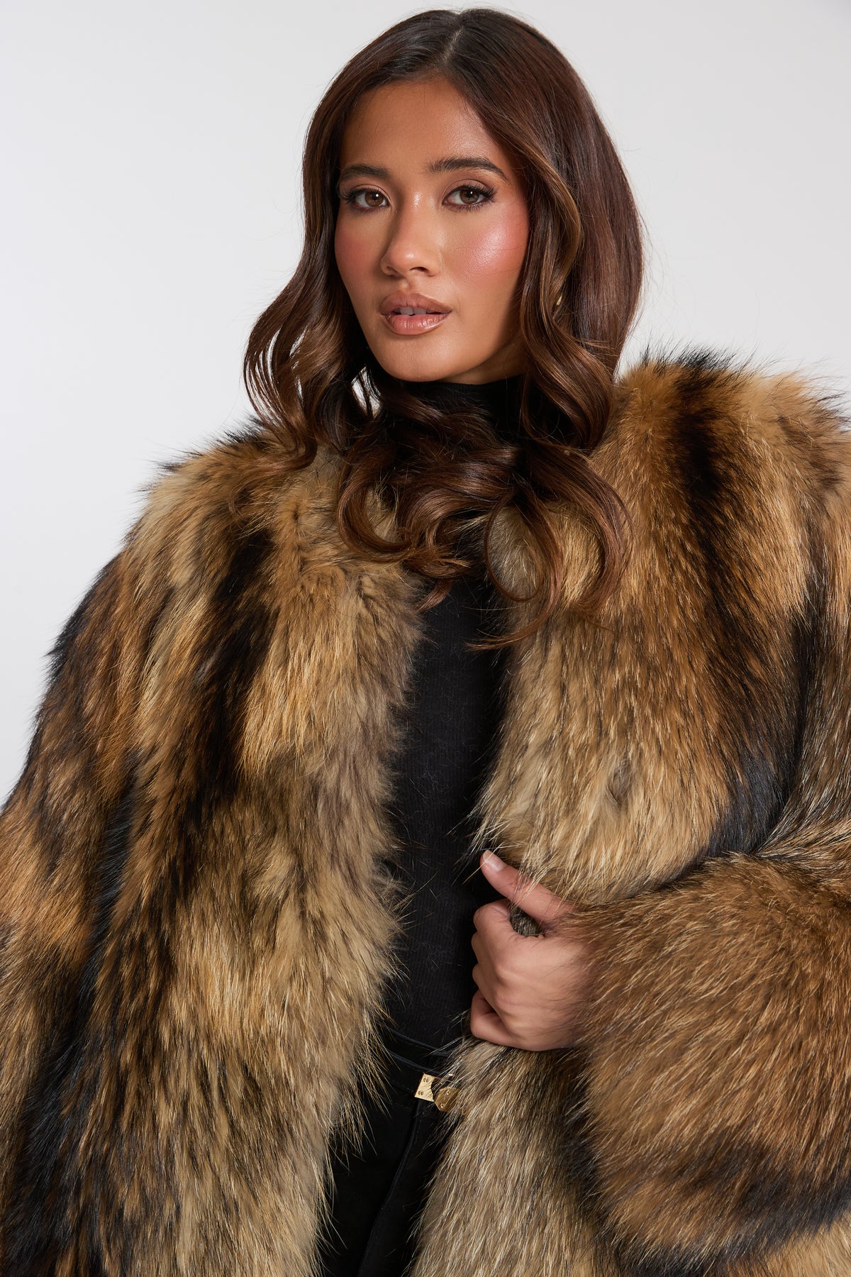 Full Pelt Natural Raccoon Fur Coat