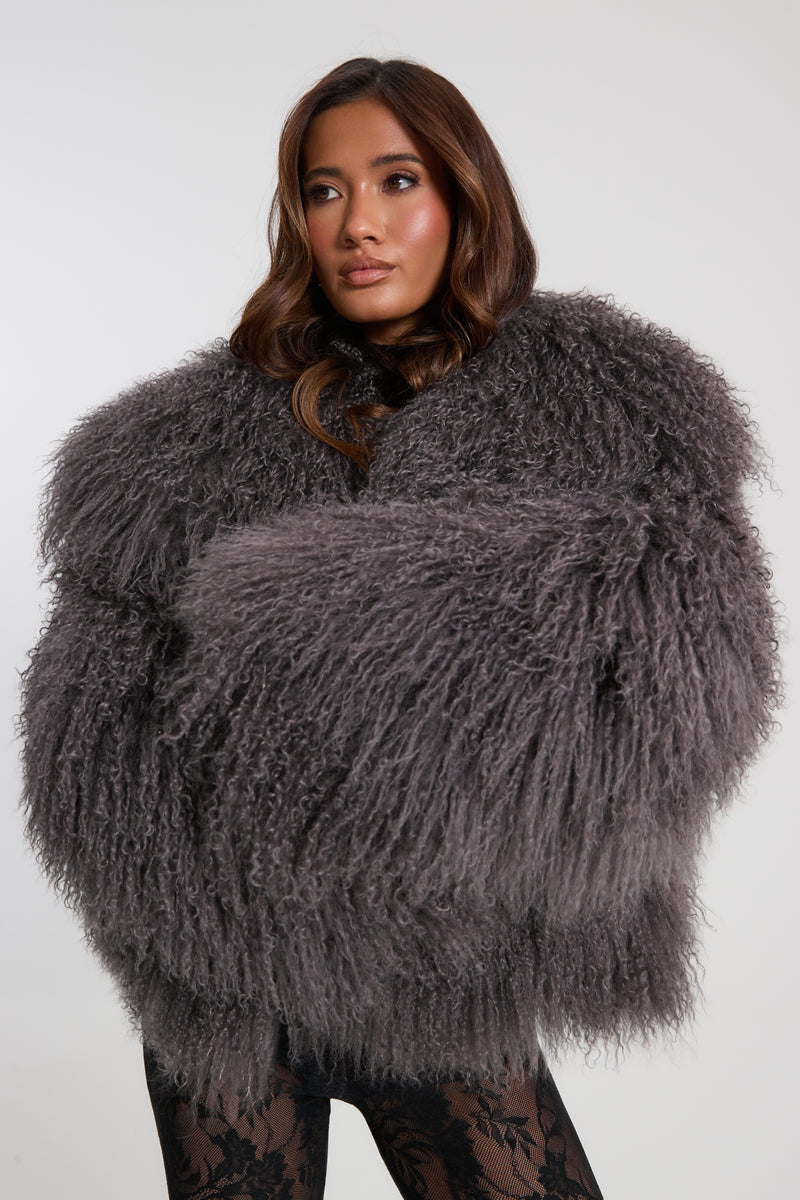 Lula Mongolian Fur Coat