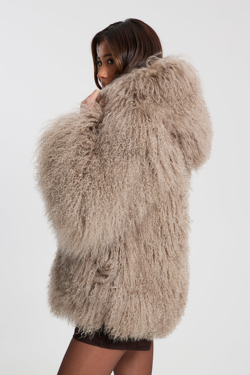 Jasmine Mongolian Fur with Hood