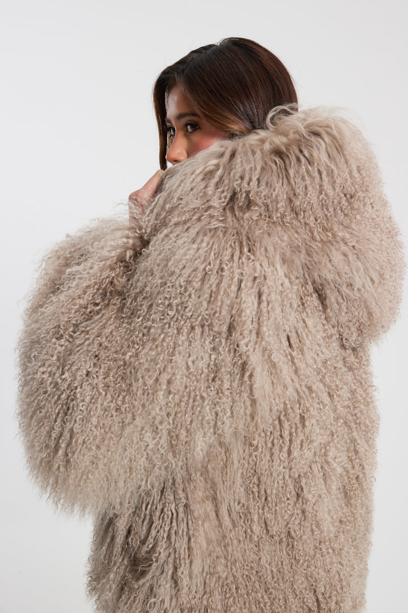 Jasmine Mongolian Fur with Hood