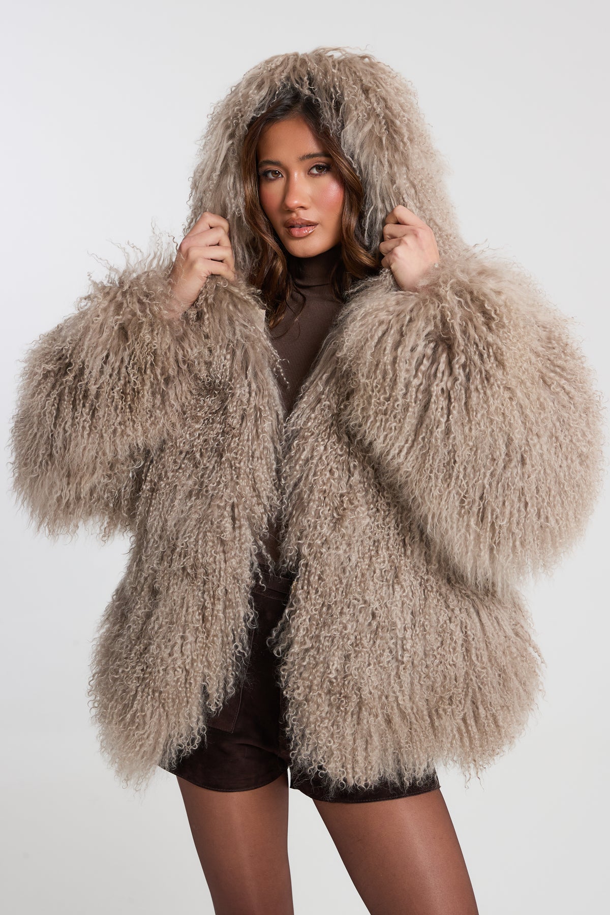 Jasmine Mongolian Fur with Hood