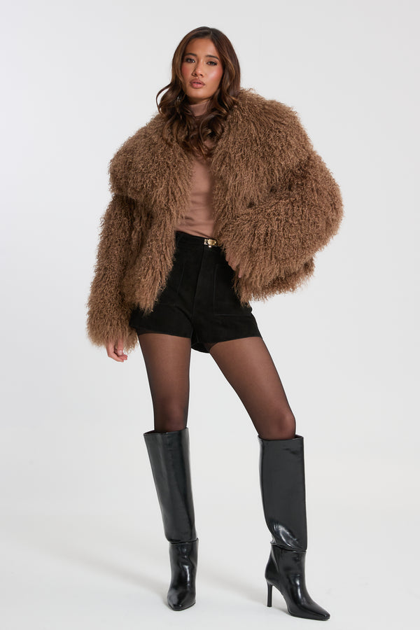 Lula Mongolian Fur Coat