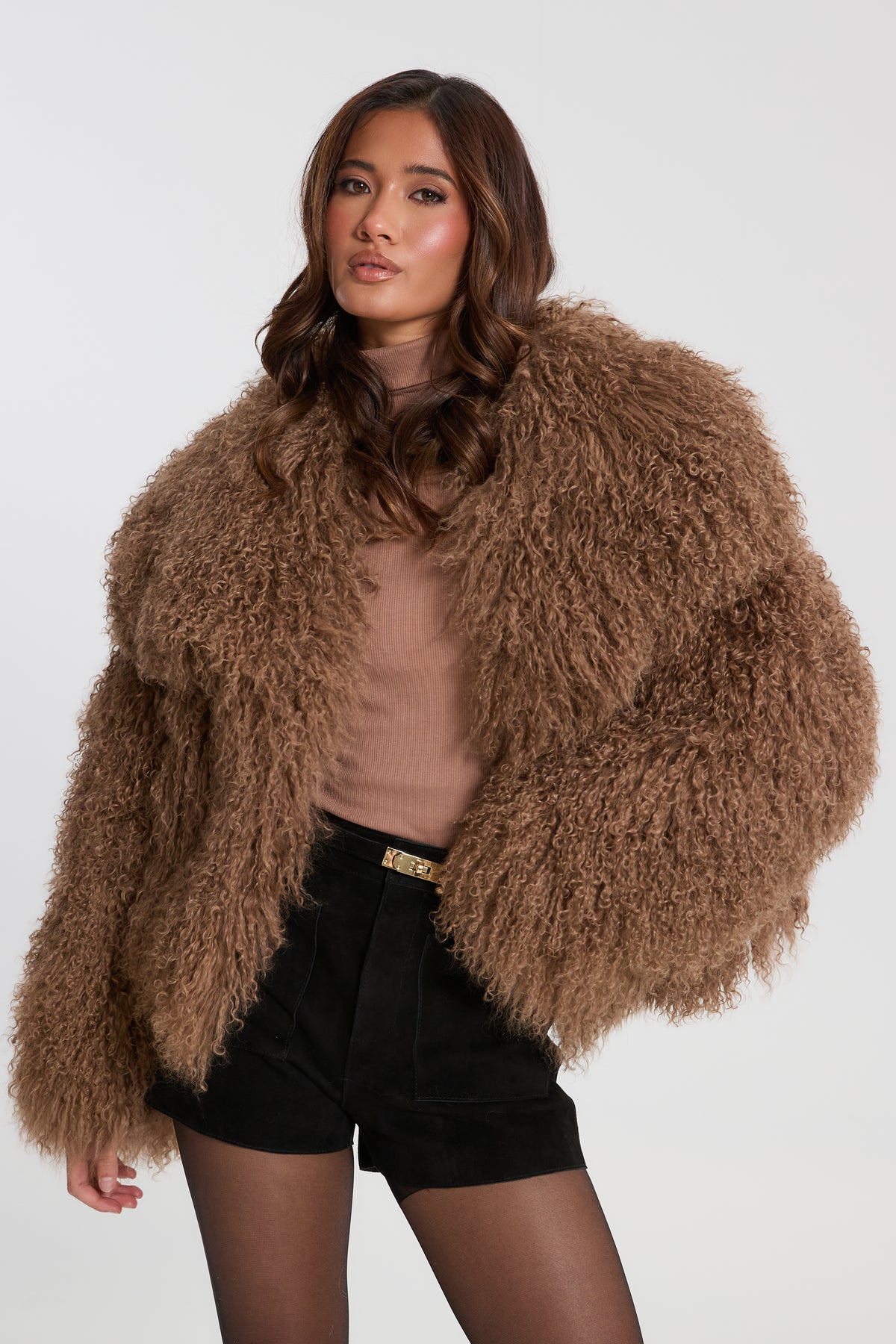 Lula Mongolian Fur Coat