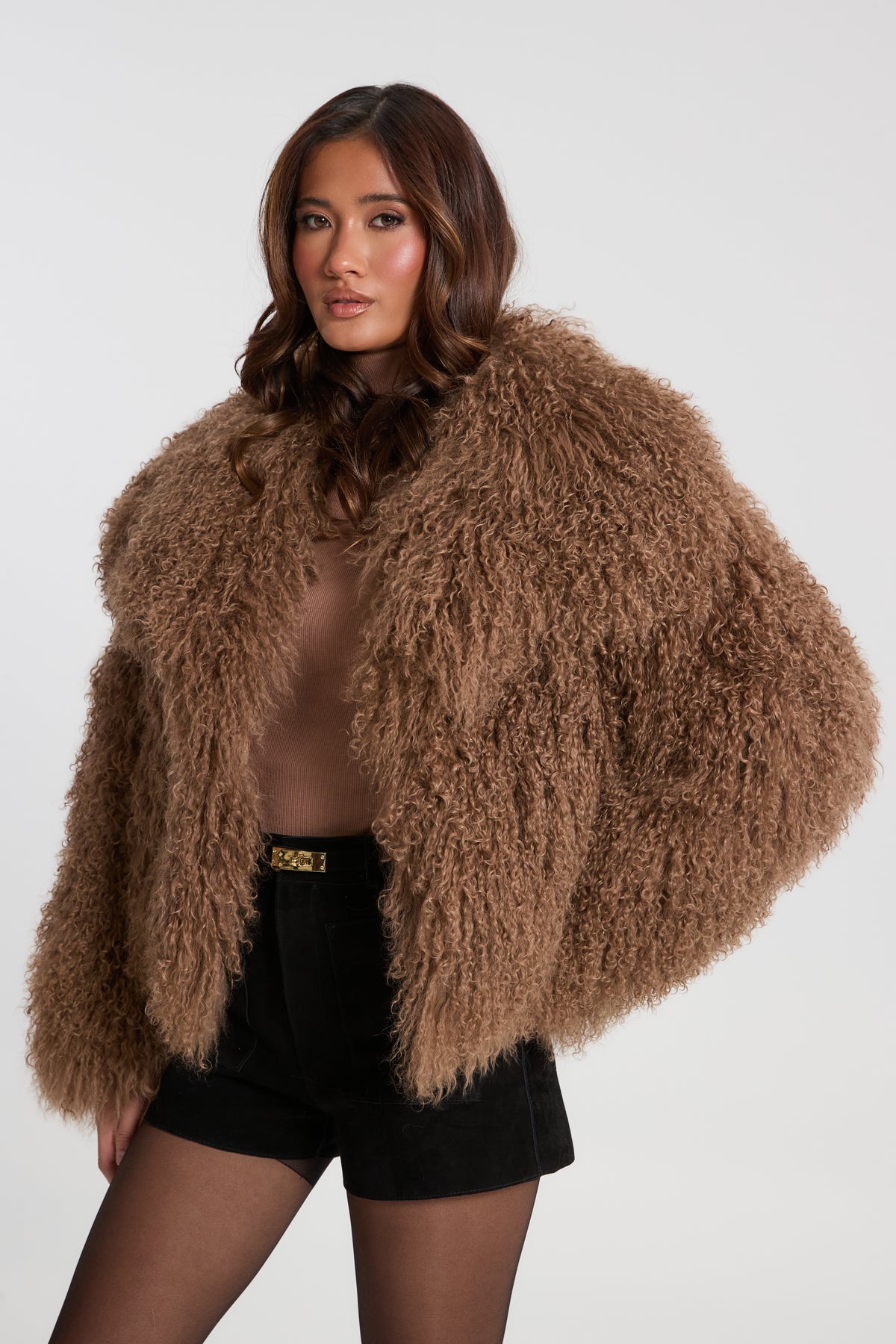 Lula Mongolian Fur Coat