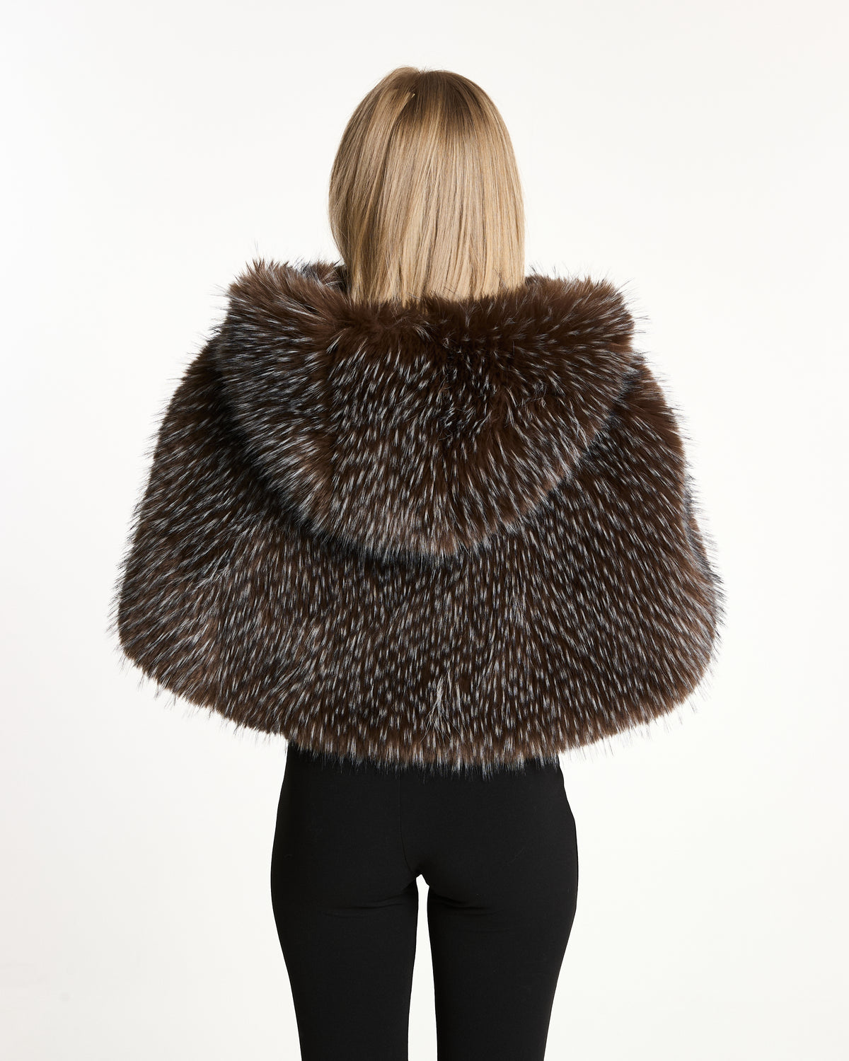 Luxury Faux Fur Cape with Hood